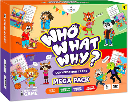 Who What Why Emergency & Safety Conversation Cards for Kids – Social Skills & Critical Thinking Game – Safety Awareness, Decision-Making & Communication Cards, Speech Therapy & SEL Tool, Ages 4+