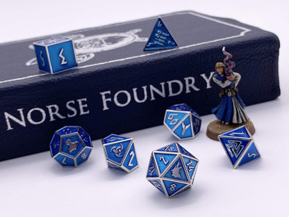 Norse Foundry Set of 7 Banshee Wail Norse Series Full Metal Polyhedral Dice RPG Math Games DND Pathfinder