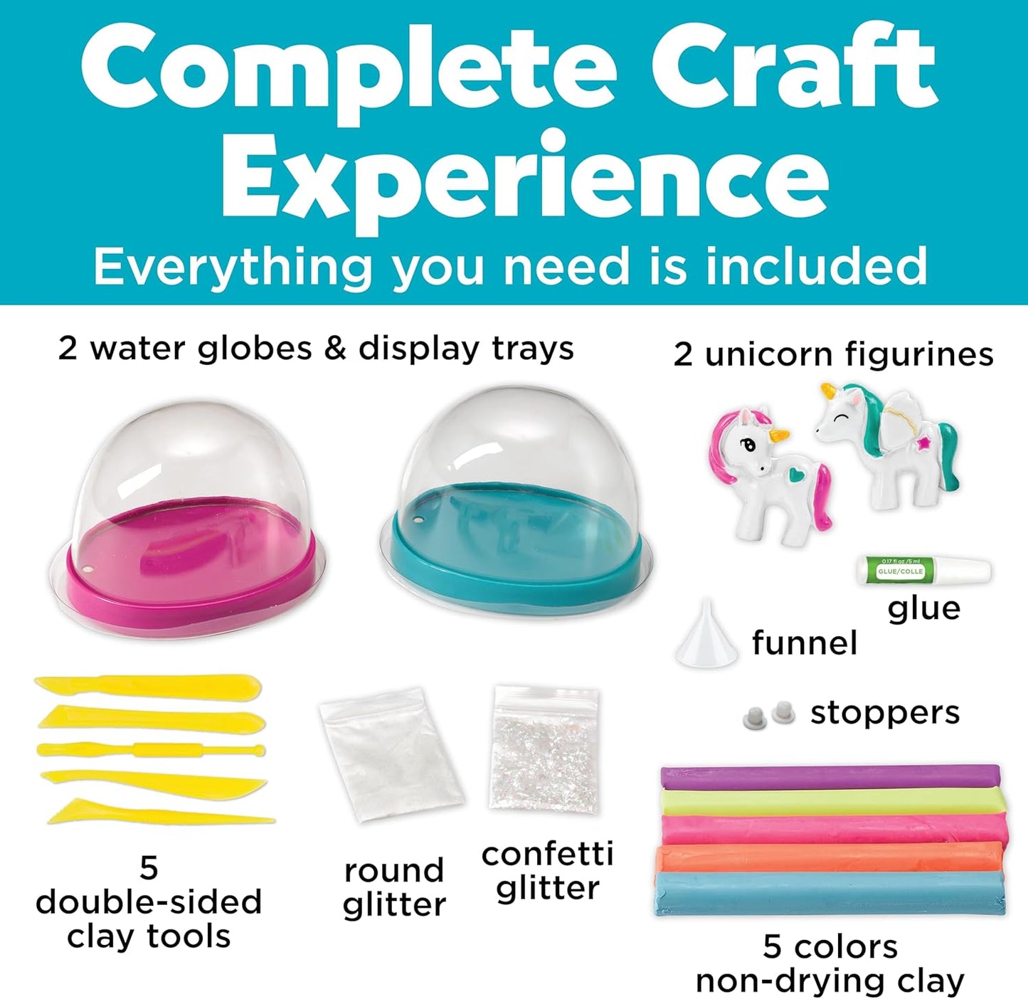 Creativity for Kids Make Your Own Water Globes: Magical Unicorns - Create 2 Snow Globe Unicorn Toys, Arts and Crafts and Girls Toys, Unicorn Gifts for Girls (Ages 6+)