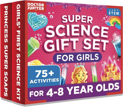 Doctor Jupiter Preschool Science Kit for Kids Ages 3-5 | Toddler Learning Activities, Birthday Gift Ideas for 3-4-5 Year Old Girls | Learning & Educational Toy STEM Kit with 100+ Experiments