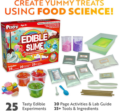 Playz Edible Candy Making Science Kit for Kids Ages 8-12 Years Old - Food Science Chemistry Kid Science Kit with 40 Experiments to Make Your Own Chocolates, Educational Science Kits for Boy & Girls
