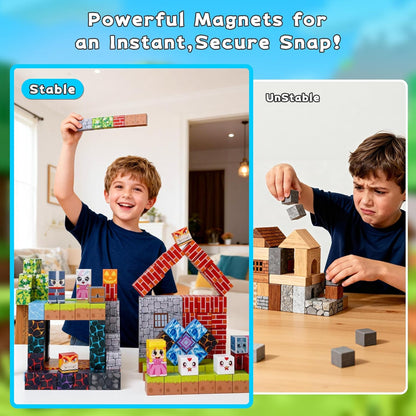 Magnetic Building Blocks for Kids Magnet Build Cubes Toys Magnets STEM Montessori 150 PCS 0.8in Sensory Construction Game for Toddler Ages 3 4 5 6 7 8 9 10 Boys Girls Christmas Birthday Gifts