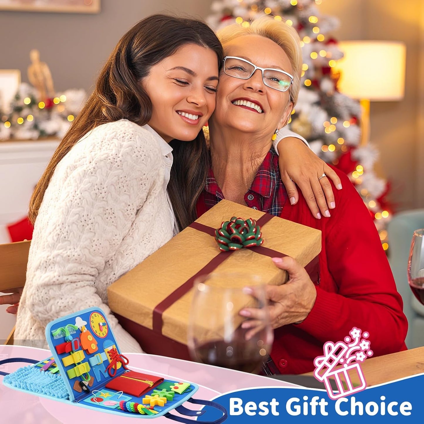 Fidget Blanket for Adults with Dementia, Alzheimer's Sensory Activities for Seniors, Autistic Children Fidget Toys & Toddler Busy Board, Gifts for People with Dementia
