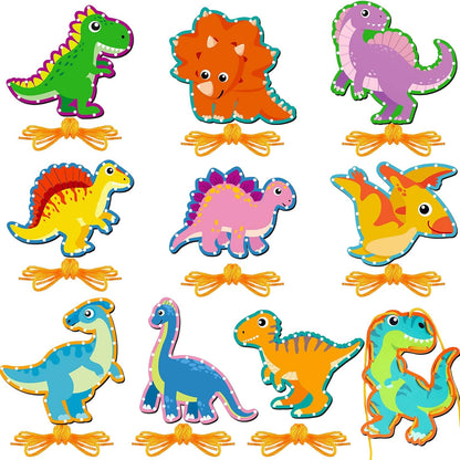 Pajean 10 Pcs Kids Lacing Cards Double Sided Animal Sewing Cards Kits 10 Styles Lacing Toy Crafts for Toddler Ages 3+ Developing Imagination Preschool Learning Activity Supplies(Farm Style)