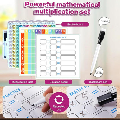 12x12 Multiplication Chart Popper, Digital Multiplication Table Game Board-Math Manipulative Toy, 3rd Grade Fidgety Popper for Kids Learning, Multiplication Machine Times Table