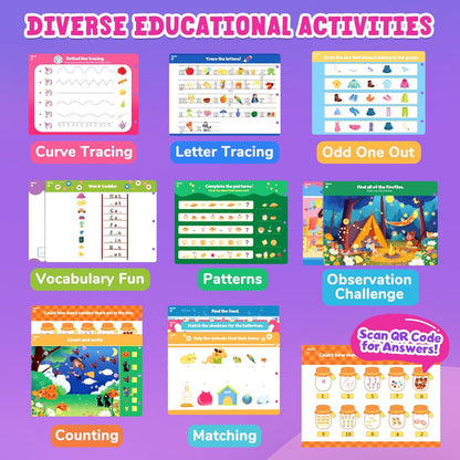 JoyCat Seek & Find Game Books - Preschool Learning Activity for Toddlers & Kids Ages 3-5, Travel Activities Toys for Road Trip Car Airplane, Busy Book, Birthday Gifts for Girls and Boys Ages 4-8