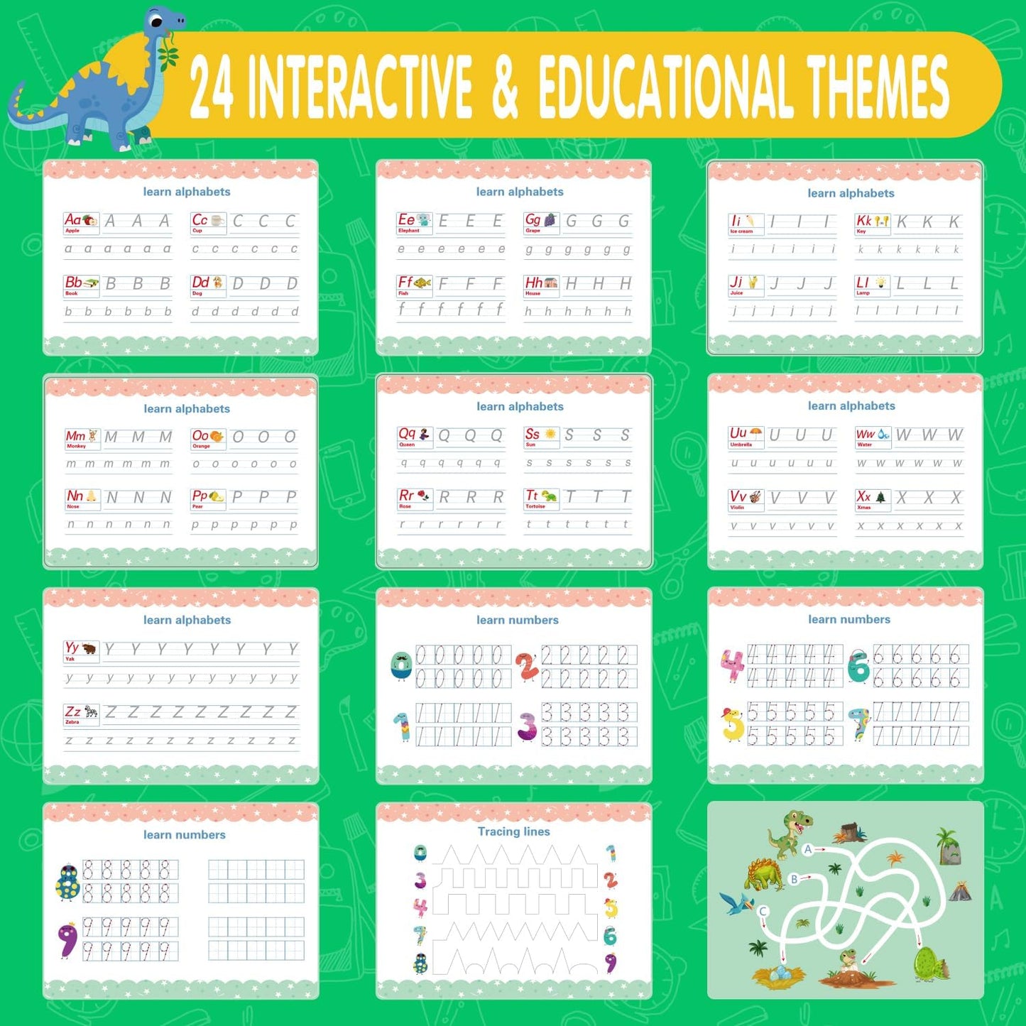 NASHRIO Montessori 24 Themes Busy Book for Toddlers 3-5, Engaging Preschool Learning Activities for Home School Travel – Educational Toy for 3-6 Year Old Boys & Girls