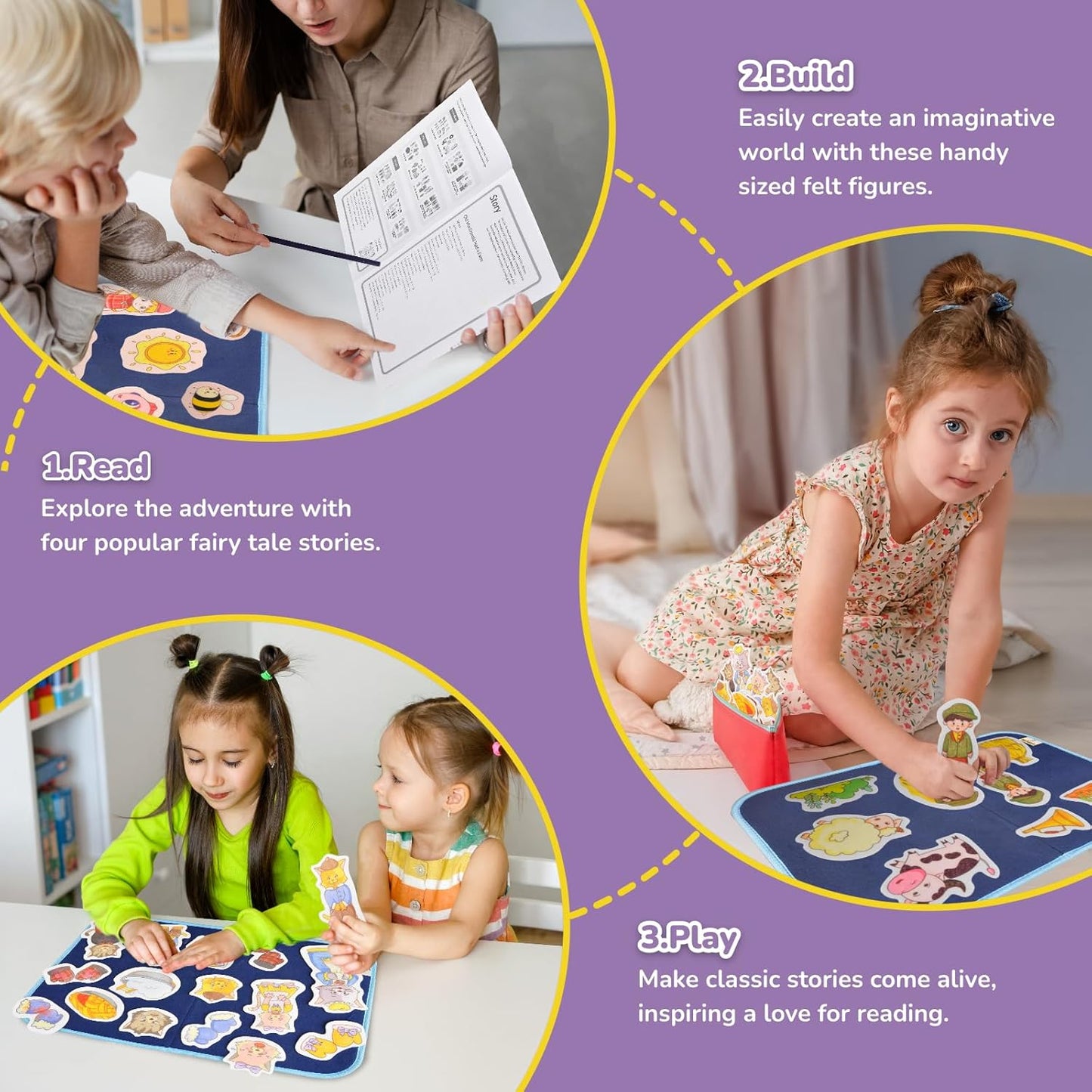 CHEFAN 12 Pack Felt Board Bible Stories Pieces,Flannel Board Stories for Preschool Activities Included a Felt Bag
