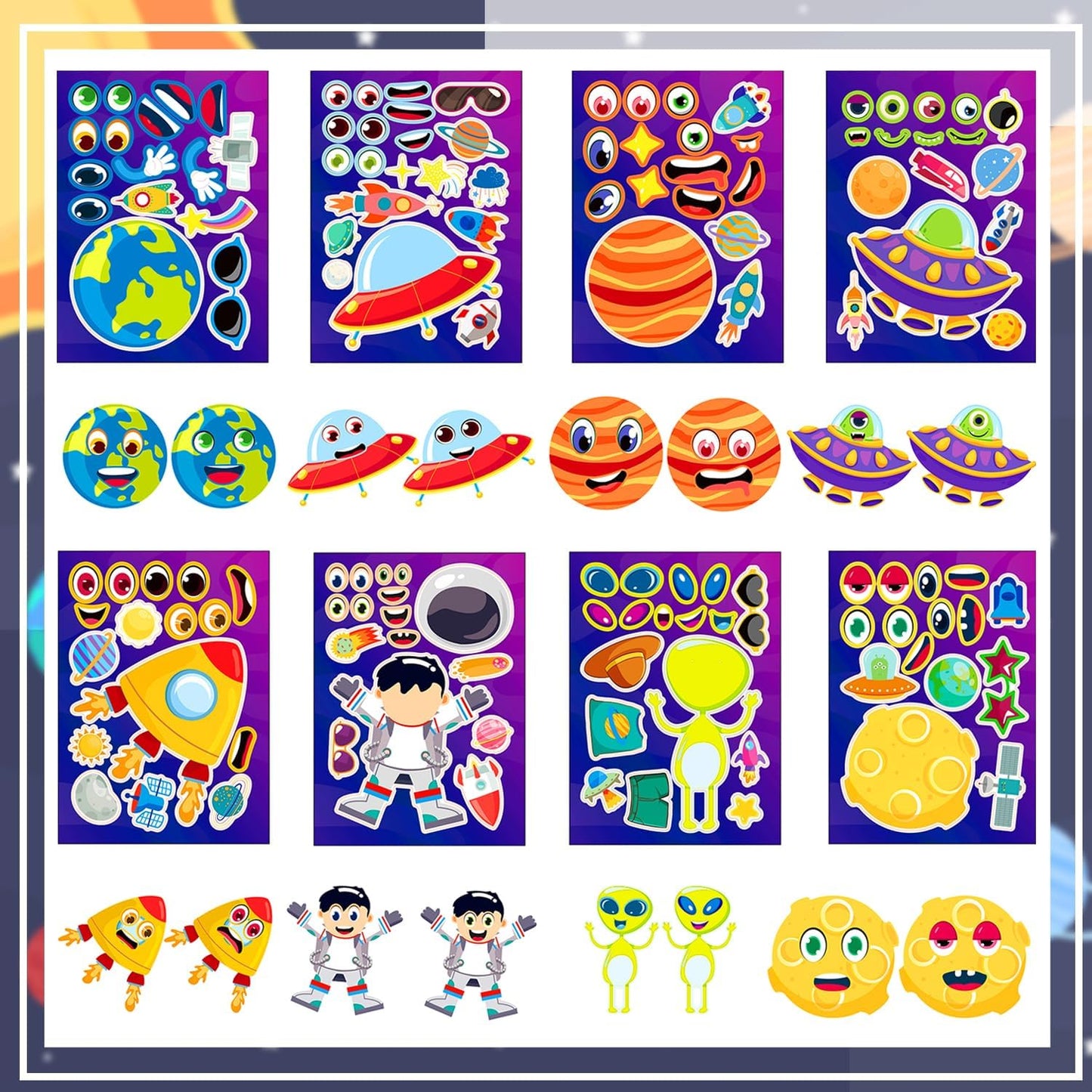 24-Sheet Make Your Own Science Sticker Kit | Microscope, DNA & Scientist Designs - Reusable Educational Decor for Classrooms & Kids Rooms