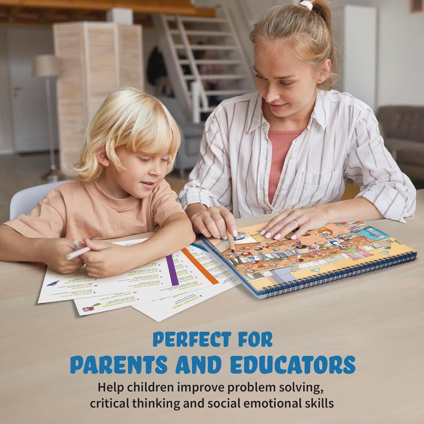 Picture Book and Emotion Cards, Picture Story Cards, Social Emotional Learning Activities, Autism Homeschooling, Educational Busy Book, Speech Therapy Materials (WH Question Flipbook)