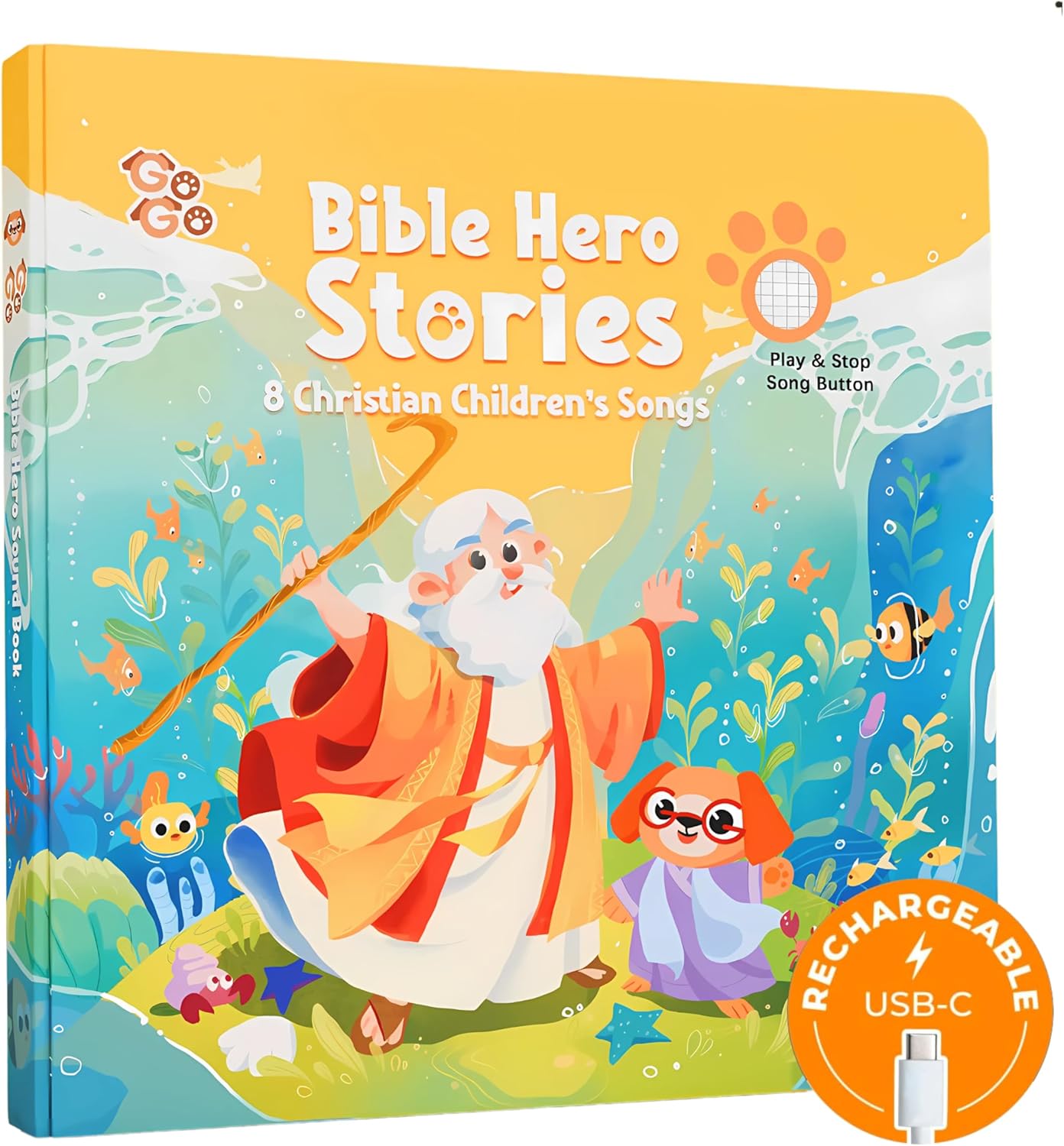 GO GO Bible Story Songs: 10 Toddler Songs, Christian Toys for Toddlers 3-5, Sound Books for Toddlers 1-3