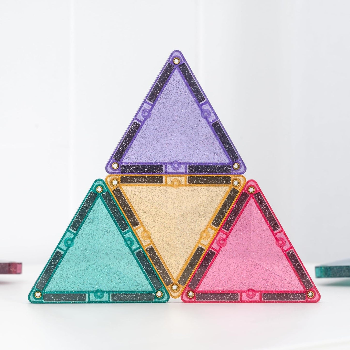 CONNETIX Magnetic Tiles Glitter Castle Pack, 48 Pieces