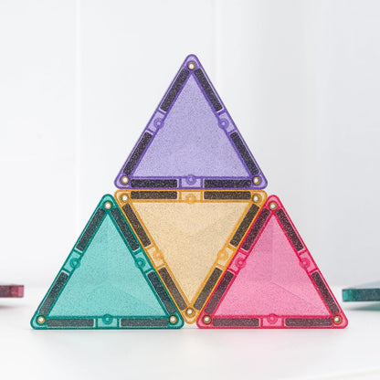 CONNETIX Magnetic Tiles Glitter Castle Pack, 48 Pieces