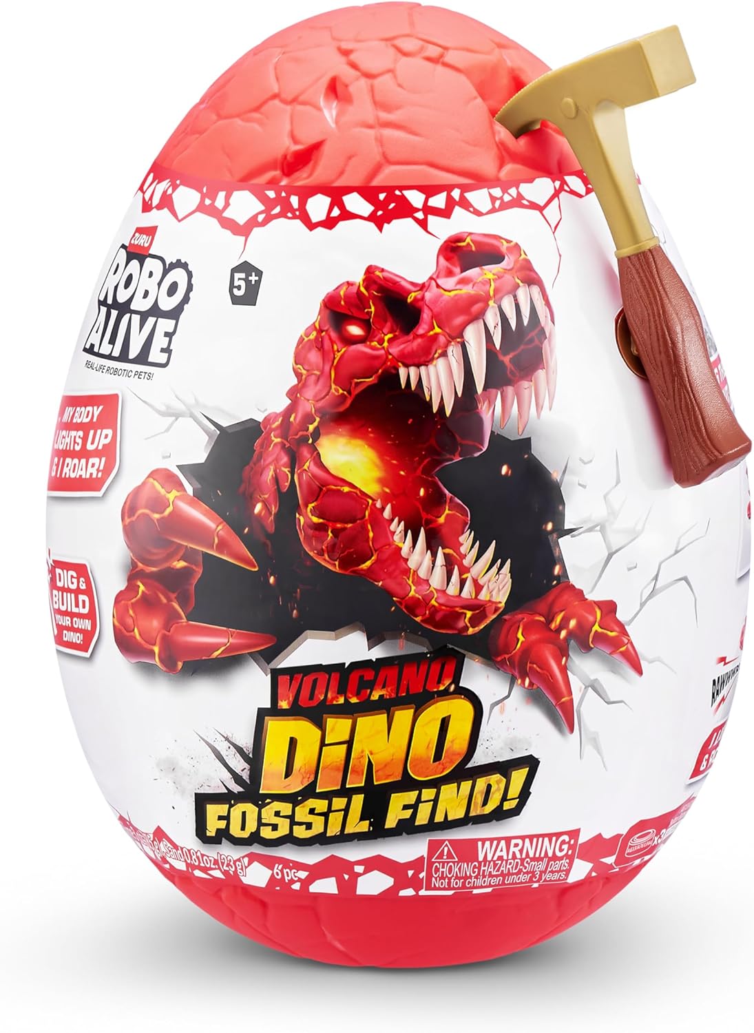 Robo Alive Volcano Dino Fossil Find Stegosaurus by ZURU Boys Age 5+ Dig and Discover, STEM -Excavate Prehistoric Fossils, Educational Toys, Great Science Kit Gift (Stegosaurus)