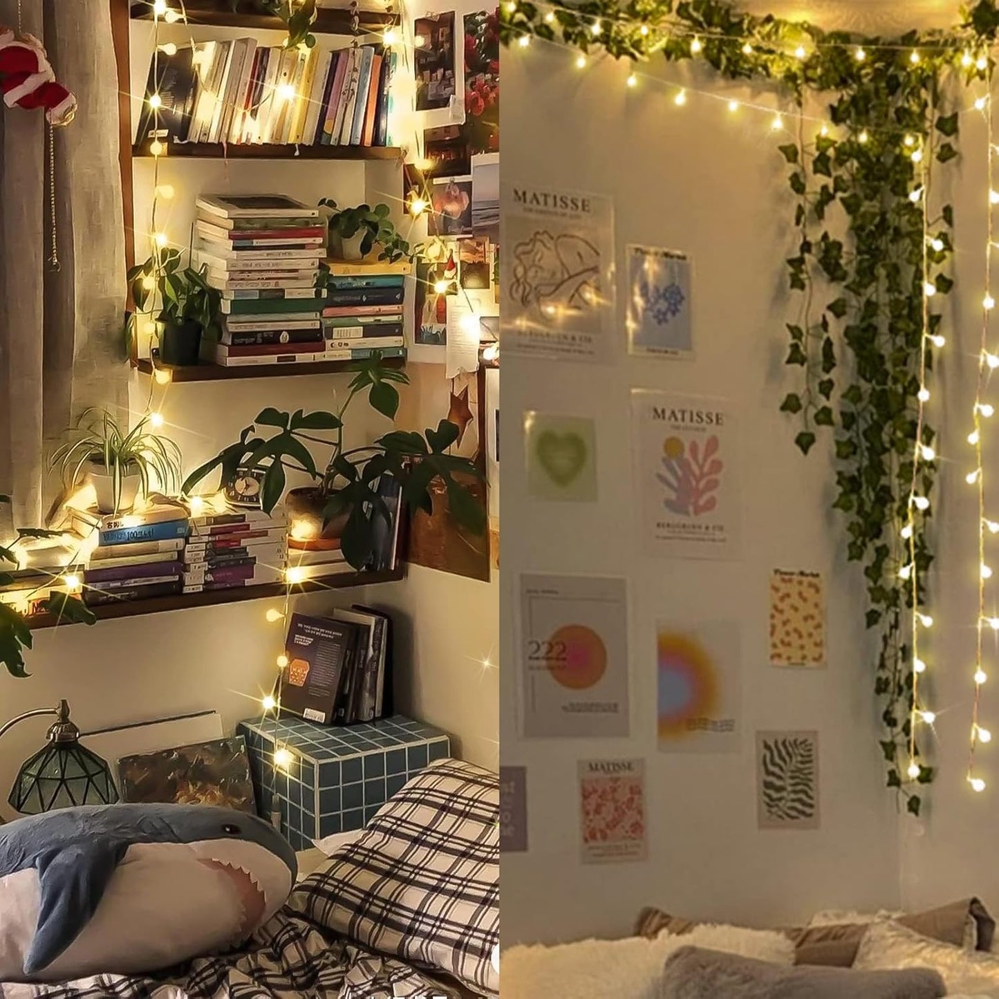 suddus String Lights for Bedroom, 66ft 200 Led Connectable Globe String Lights Indoor, Hanging Fairy Lights Plug in with Remote for Kids Room Dorm Classroom Outdoor Christmas Tree Decor, Warm White