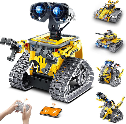 Mibido Robot Building Kit with Remote Control STEM Gifts for Kids Boys Ages 8-14, Technic Coding Robotic Toys for Teen‘s Birthday, Build 5in1 Models with 488 Pieces