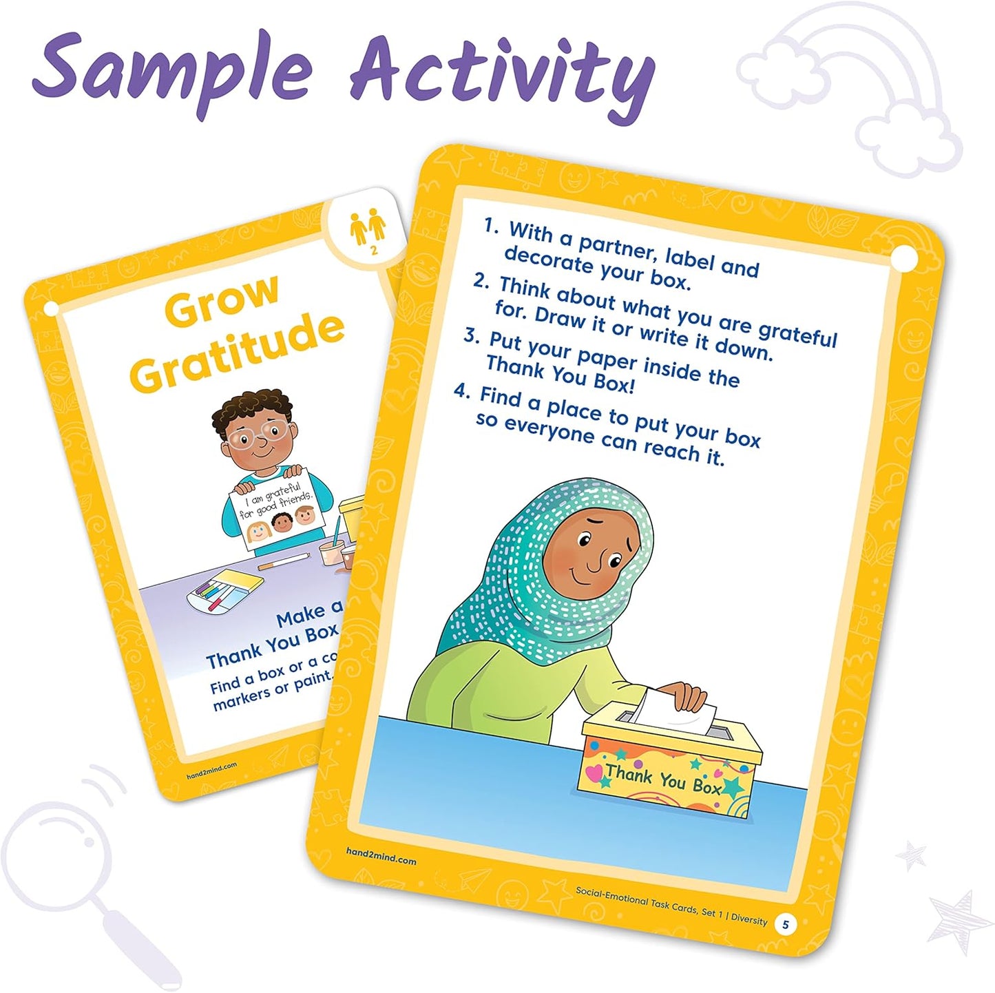 hand2mind Social Emotional Task Cards for Ages 3+, Social Emotional Learning, Play Therapy Toys for Counselors, Social Skills Activities for Kids, Conversation Starters, Emotional Regulation for Kids