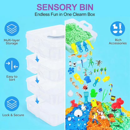 Dino & Ocean Sensory Bin, Dino & Ocean Sensory Toys with Play Sand for Toddlers Boys and Girls,Kids Toys Gift Sand Box for Age 3 4 5 6 7 8
