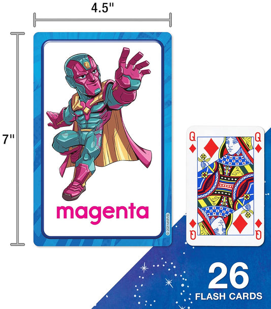 Marvel BIG Colors and Shapes Flash Cards for Toddlers Ages 3+, Colors and Shapes Recognition and Tracing Practice, Avengers Preschool and Kindergarten, Flash Cards for Toddlers