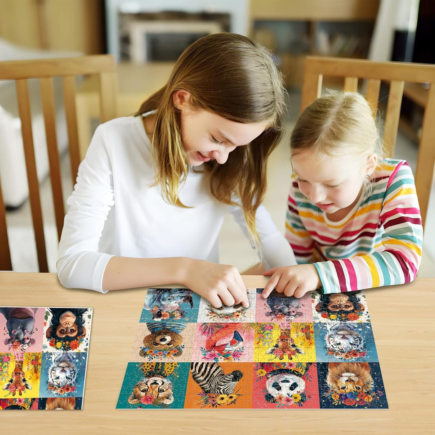 500 Piece Puzzles for Adults, Cat Family Dinner Large Piece Jigsaw Puzzle for Adults Seniors,Recycled Cardboard Puzzle 500 Piece,Family Activity Great Gift for Family Friends 20.5 * 15 in