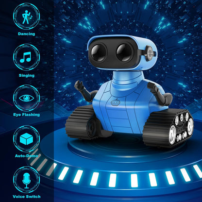 Hamourd Robot Toys for Boys Girls, Emo Robot with Walkie-Talkie Function, Gesture Sensing, Flexible Head & Arms, Programming Motion, Dance Moves, Music, Multi-Mode LED Eye, Toys for Ages