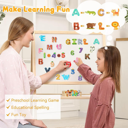 Magnetic Letters, 26 Animal Alphabet Magnets, Fun Preschool Learning Toy, Large Fridge Magnets for Spelling Games, Ideal Educational Gift for Toddlers (Uppercase Letter)