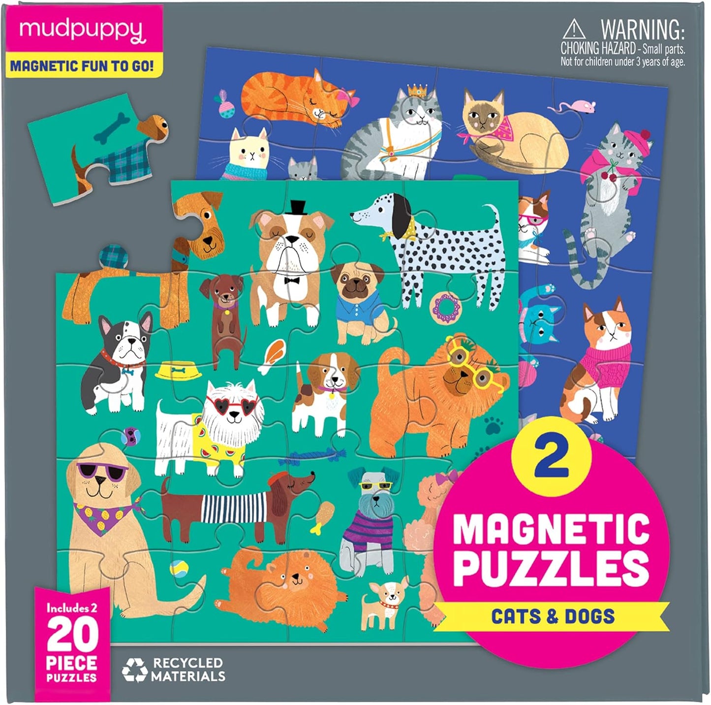 Mudpuppy Depth of The Seas - Tri Fold Magnetic Puzzles Featuring Two 20 Piece Ocean Themed Artwork