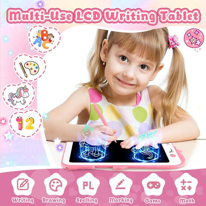 Teriph LCD Writing Tablet for Kids, Colorful Toddlers Toys Drawing Board, Educational Kid Toys, Doodle Pad Dinosaur Toy for 3 4 5 6 7 8 Year Old Boys Girls Birthday Party Xmas,8.5inch & Green