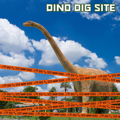 TaoBary 3 Roll Dino Dig Site Caution Tape 20 Feet Dinosaur Zone Dinosaur Party Decorations Themed Dino Party Supplies for Kids Birthday Baby Shower VBS Vacation Bible School Decor (Single,Orange)