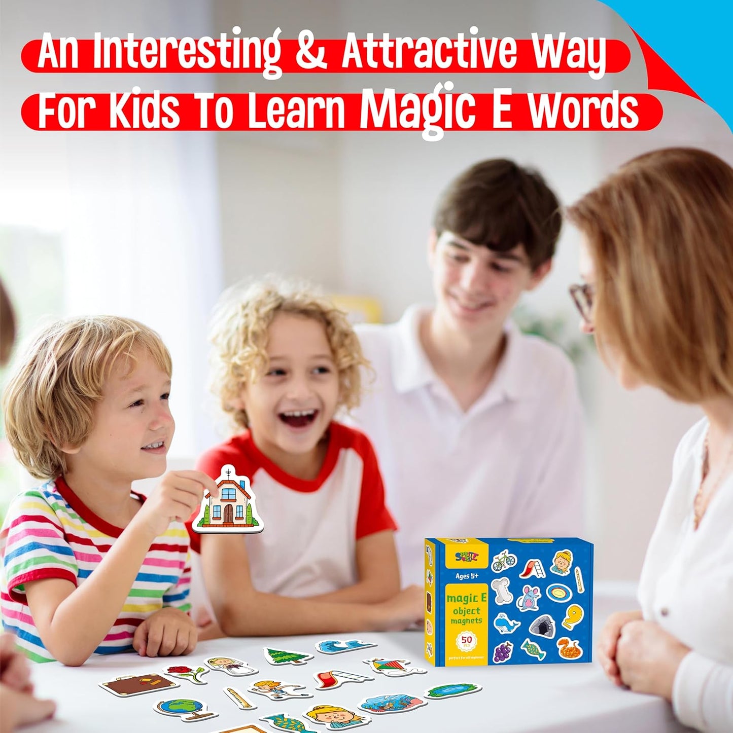 50 PCS First Word Magnets, Magnetic Thickened Daily Items Fridge Magnets Adorable Educational Learning Toys for Kindergarten, Preschooler, Kids 3+