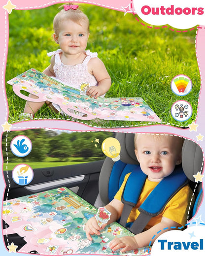 Halloween Sticker Books for Kids, Reusable Sticker Books for Toddlers, Halloween Travel Toys Acticities Crafts Birthday Gifts for Boys Girls Kids