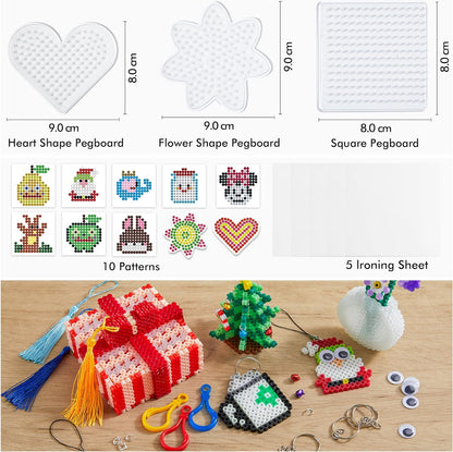 INSCRAFT 30,000 Fuse Beads Kit-30 Individual Packs of Iron Beads Set with 3 Pegboards, 5 Ironing Paper, 10 Patterns, Gifts for Birthday Christmas, Multicolor 5mm Melty Beads Bulk Refill Kit