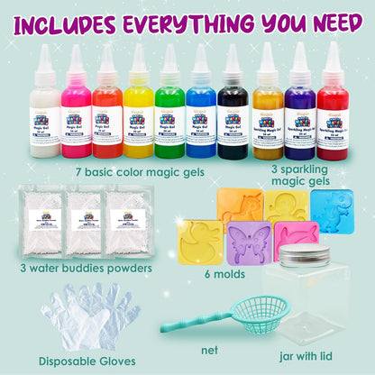 Sleepah Aqua Fairy Water Gel Kit for Kids Magic Water Elf Toy Make Your Own Squishies Craft Kits for Kids DIY Squishy Maker - Arts & Crafts for Kids Ages 5 6 7 8 9 - Gift Boys or Girls Kids Crafts