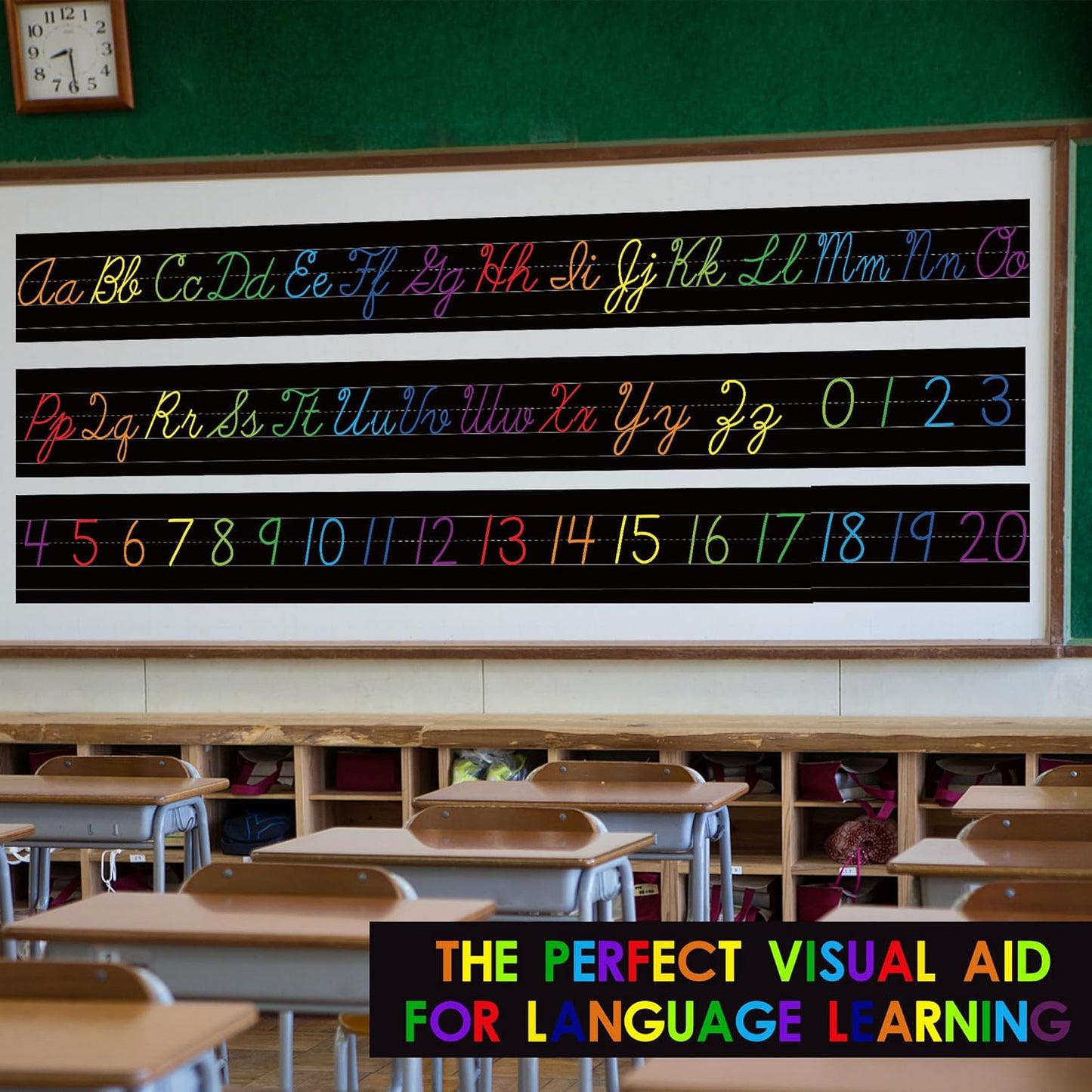 Alphabet for Classroom Wall - 15 PCS Crayon ABC Manuscript Alphabet Line for Classroom Wall Alphabet Bulletin Board Set for Pre School Elementary Classroom Homeschool, Playroom Bedroom Decorations