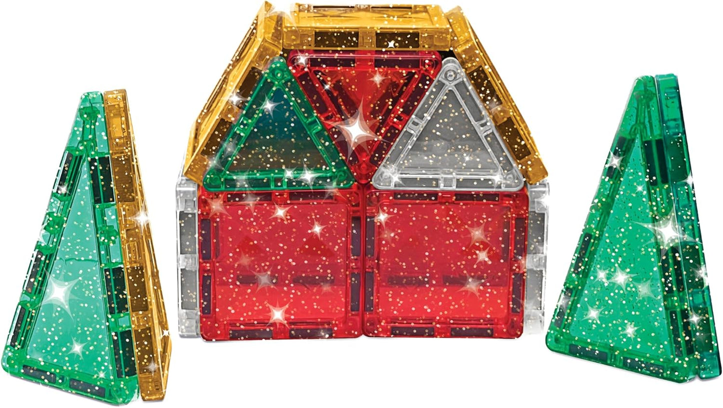 CreateOn Crayola Mini Magnetic PIP-Tiles, Building Set for Kids, Magnetic Building Toys for Kids, STEM Travel Toys for Boys and Girls Ages 3+, 24-Piece Set (Glitter)