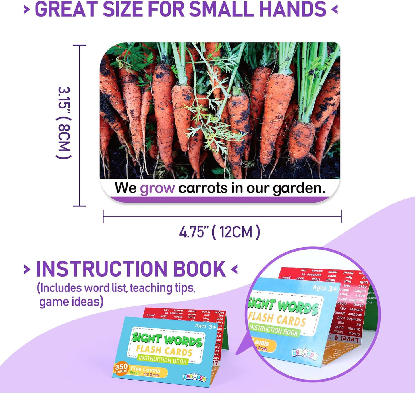 BenBen Sight Words & Phonics Flash Cards, 500 Sight Words & 24 Phonics, 800+ Words, Learn to Read Dolch & Fry High Frequency Site Words for Pre-k Kindergarten 1st 2nd 3rd Grade Kids Ages 3-9