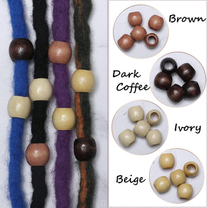 120 11x12mm White Wooden Beads with 5mm Large Hole Barrel Wood Spacer Loose Beads for Handmade Crafts Making