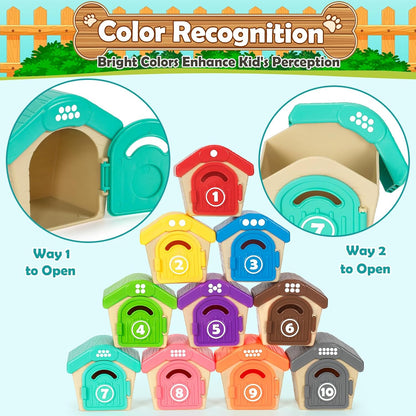 Learning Toys for 1,2,3 Year Old Toddlers, 20Pcs Farm Animals Toys Montessori Counting, Matching & Sorting Fine Motor Games, Christmas Birthday Easter Gift for Baby Boys Girls Age 12-18 Months