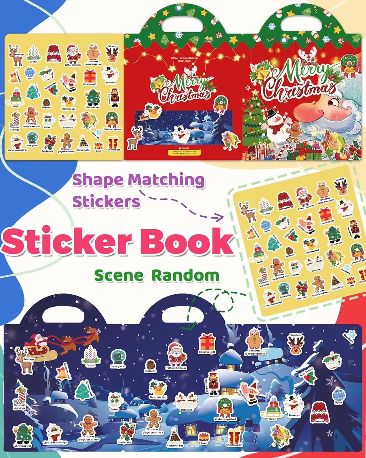 Halloween Sticker Books for Kids, Reusable Sticker Books for Toddlers, Halloween Travel Toys Acticities Crafts Birthday Gifts for Boys Girls Kids
