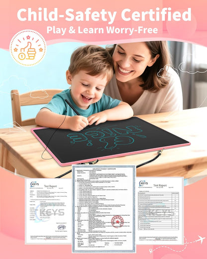 Magnetic LCD Writing Tablet for Fridge, 13 Inch Writing Tablet for Kids, Toddler Drawing Pad, Learning Toys for Boys Girls Ages 3.4.5.6.7.8, Writing Board for to-Do Lists and Family Messages (Blue)