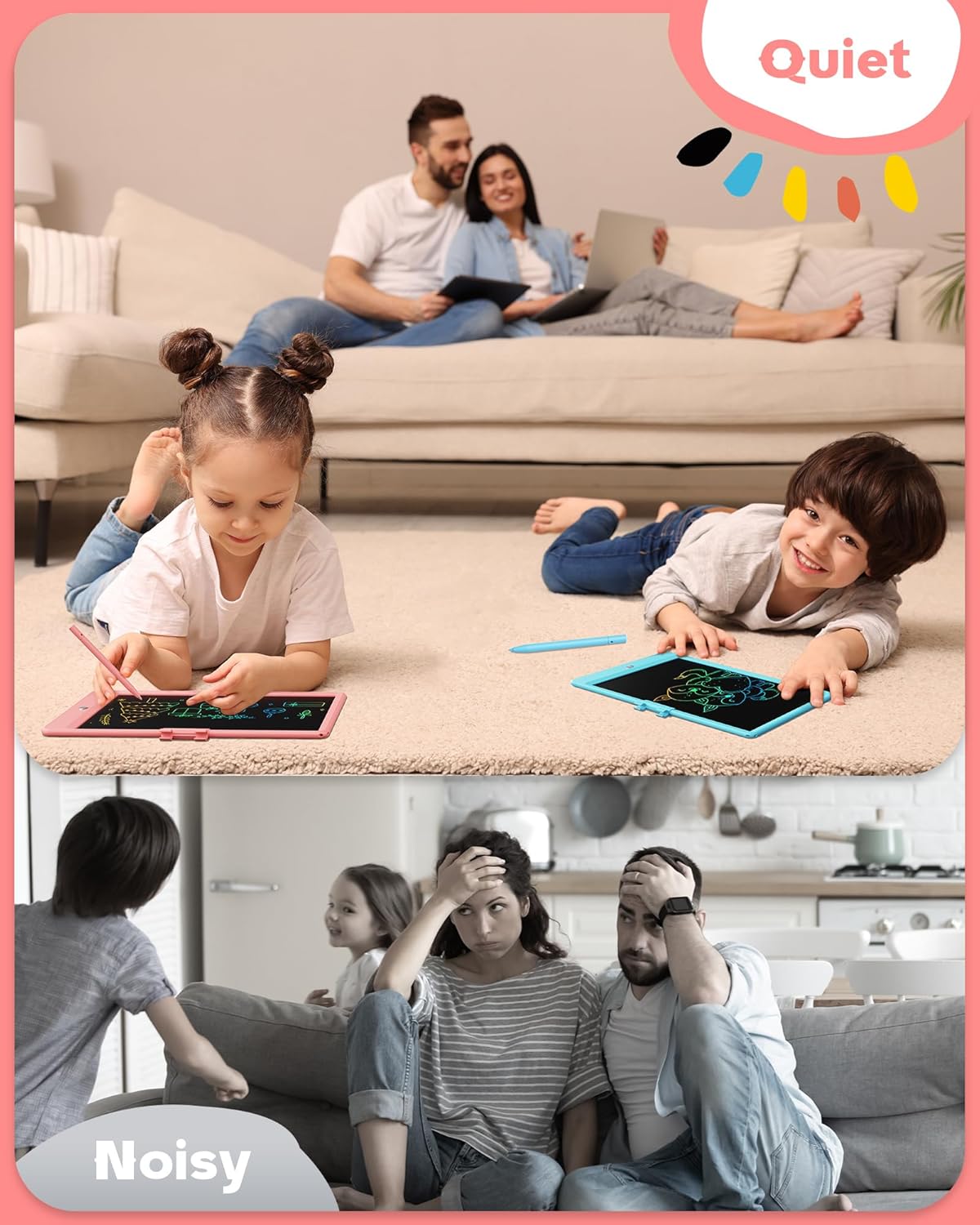 Bravokids Toys for 3-6 Years Old Girls Boys, LCD Writing Tablet 10 Inch Doodle Board, Electronic Drawing Pads, Educational Birthday Gift for 3 4 5 6 7 8 Years Old Kids Toddler (Blue)