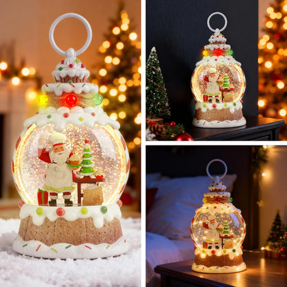 Musical Snow Globe,Lighted Snowman Snow Globes, LED Lights and Swirling Glitter, Christmas Snow Globes Music Box, Decoration for Adults and Kids.