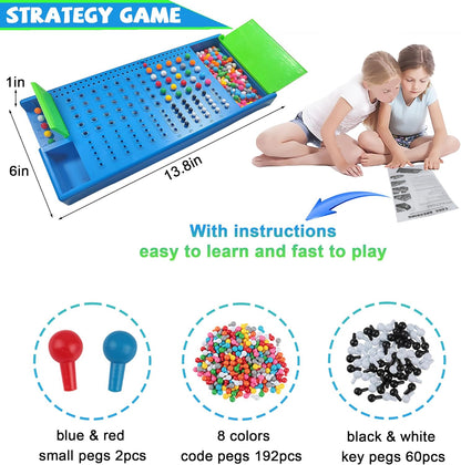 KIDAMI Code Breaker, Classic Codebreaking Travel Board Game, Brain Puzzle Set - 2 Player Battle of Famliy Game, Toys for Kids & Adult