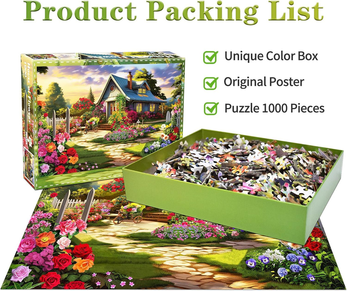 Jigsaw Puzzles for Adults 1000 Piece Puzzle for Adults 1000 Pieces Puzzle 1000 Pieces-Idyllic Rural Summer Landscape