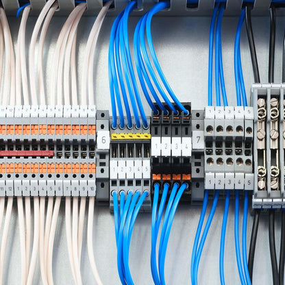uxcell Barrier Terminal Strip Block 660V 60A Dual Rows 10 Position DIN Rail Base Covered Screw