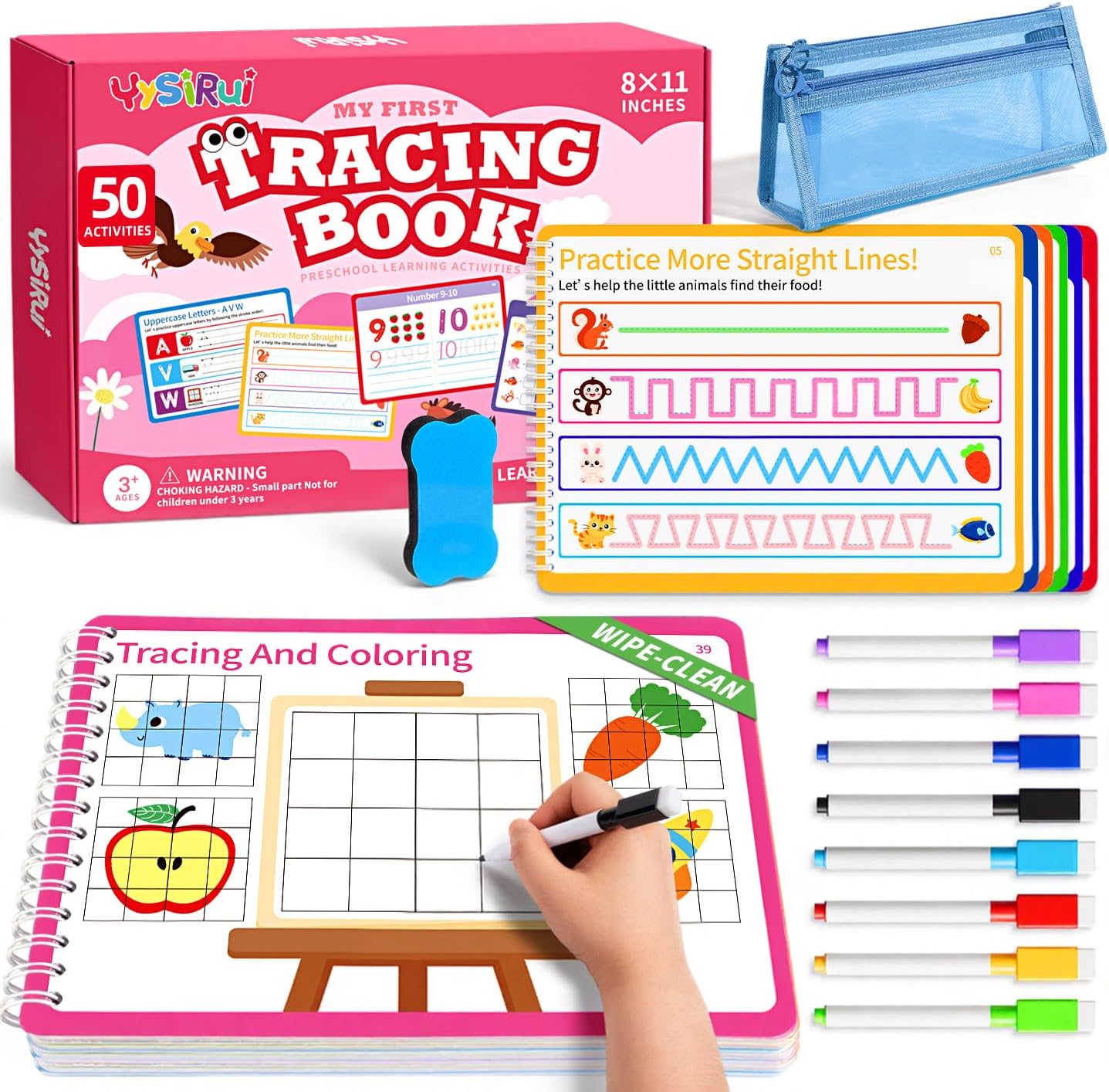 Preschool Learning Activities, Tracing Books for Kids Ages 3+, Toddler Handwriting Practice, Letter Tracing for Kids, Preschool Kindergarten Workbooks 3+, Learning Books for 3+ Years Old