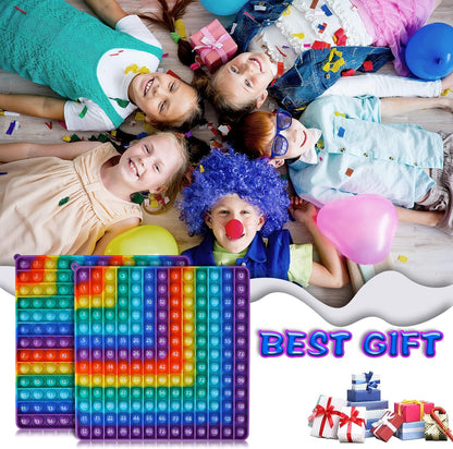 2 in 1 Multiplication Table Game and Digital Addition Table P0PP Math Toy, DK-SIMINA Rainbow Dimple Finger tip Toy, Math Manipulation Game, Create Various Math Operations (1 PCS)