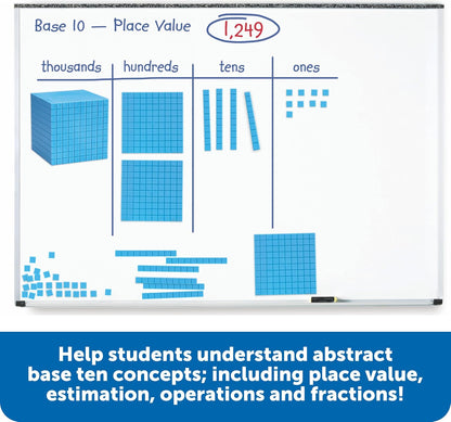 Learning Resources Base Ten Blocks Smart Pack - 121 Pieces, Ages 6+, Grades 1+, Math First Grade Games, School Supplies