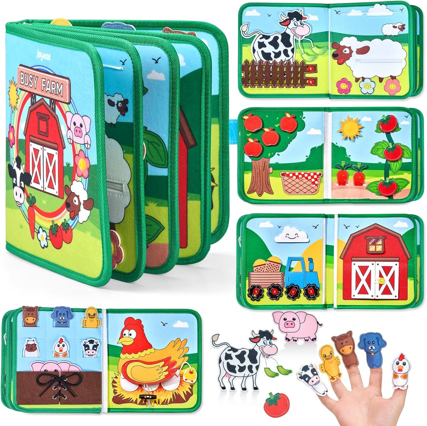 JoyCat Ocean Busy Book for Toddlers 1-3 - Travel Toy Activity Book for 1 2 3 Year Old Boys Girls, Educational Travel Toy with Sea Animals & Life Skills, Easter Basket Stuffers Kid, Autism Sensory Toys