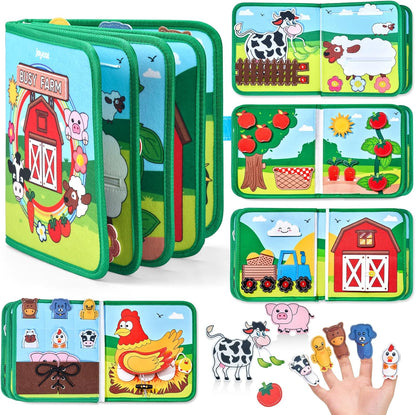 JoyCat Ocean Busy Book for Toddlers 1-3 - Travel Toy Activity Book for 1 2 3 Year Old Boys Girls, Educational Travel Toy with Sea Animals & Life Skills, Easter Basket Stuffers Kid, Autism Sensory Toys